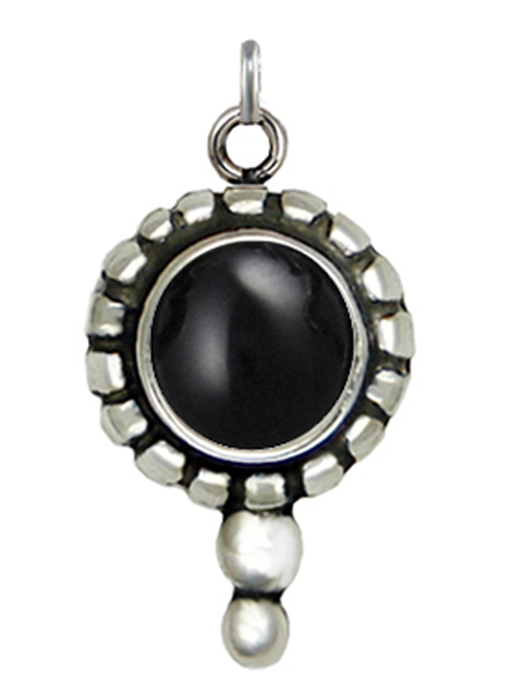 Sterling Silver Little Black Onyx Pendant Necklace